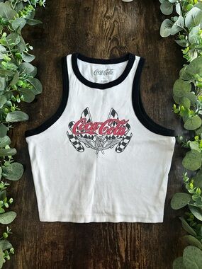Coca-Cola White Tank with Black Trim and Red Logo